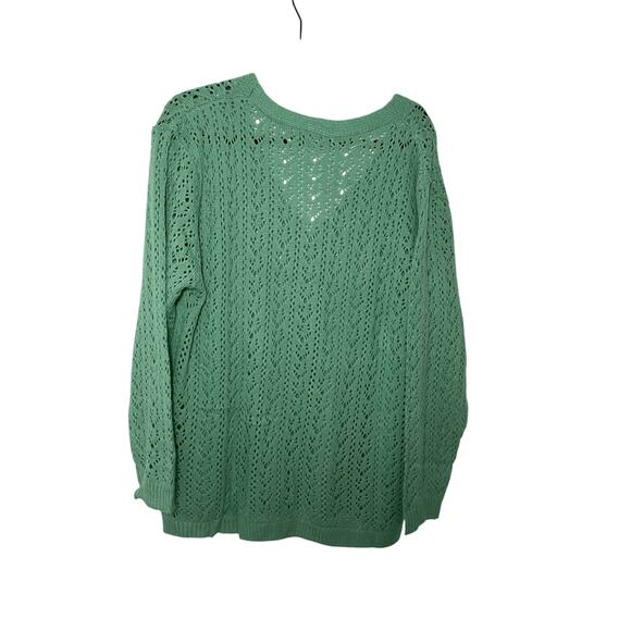 NWT Bloomchic Women's Sz 12 Grandma Teal Lagenlook Statement Button Cardigan - Picture 5 of 5